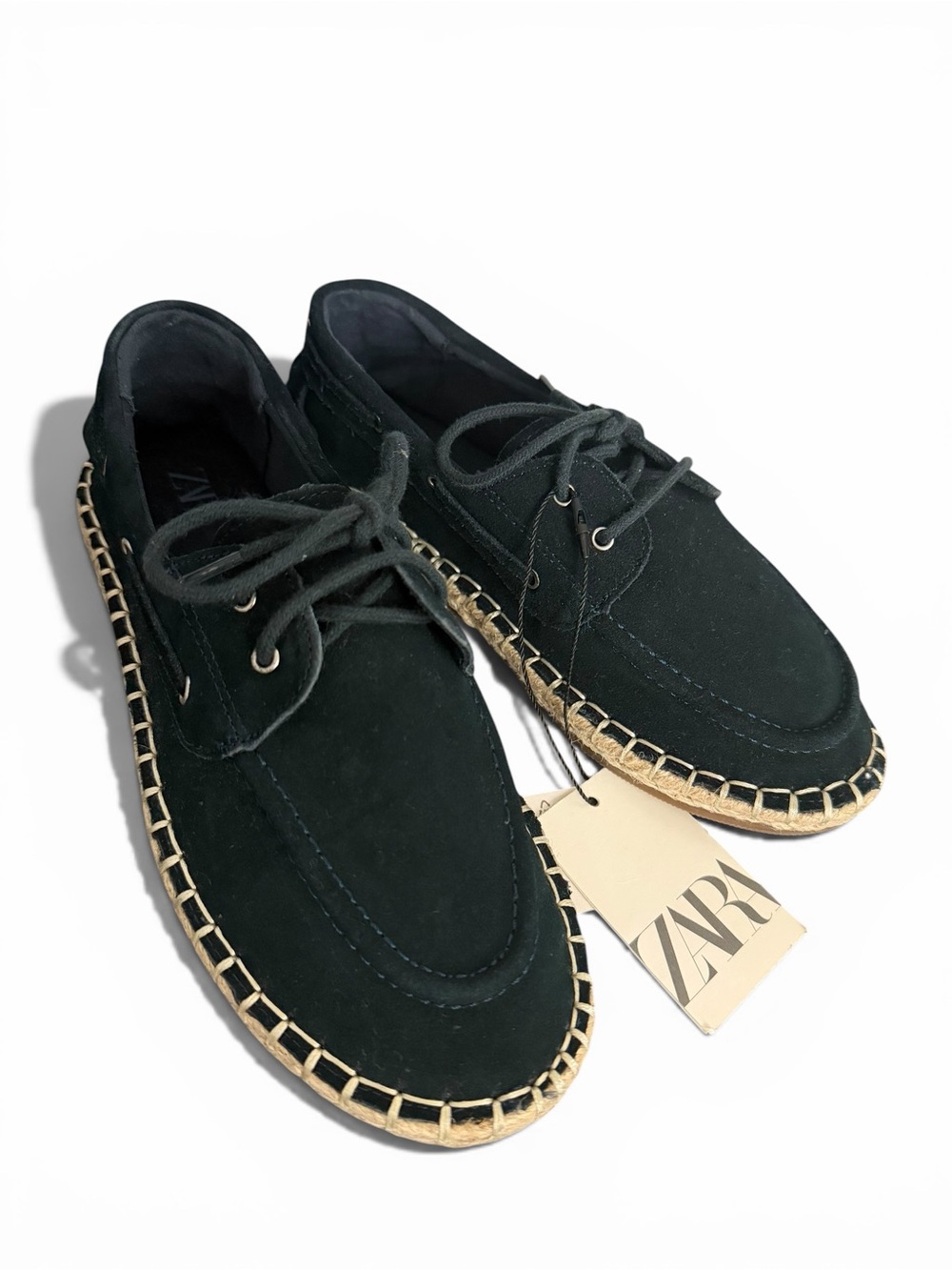 ZARA Boys’ Navy Blue Suede Espadrilles | Coastal Minimalist - Size 2.5